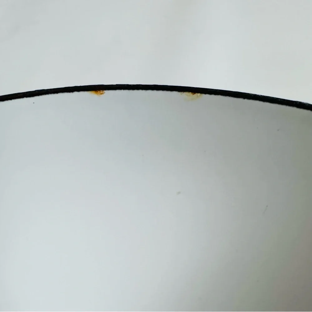 Vintage Cathrineholm Norway Enamelware 8″ Lotus Bowl  - Mustard Yellow & White - Picture 14 of 16